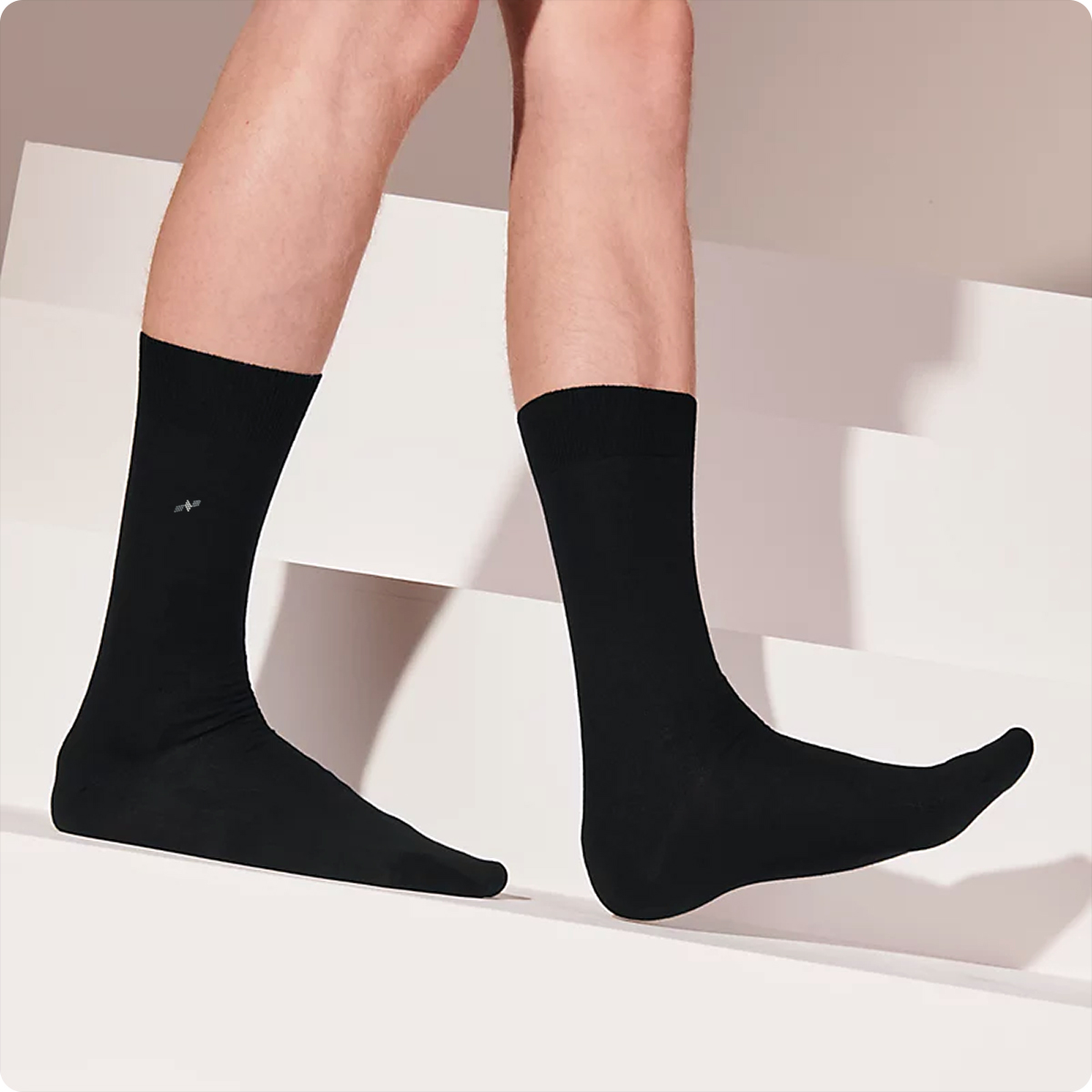 MicroBamboo Men's mid-calf socks-black-side