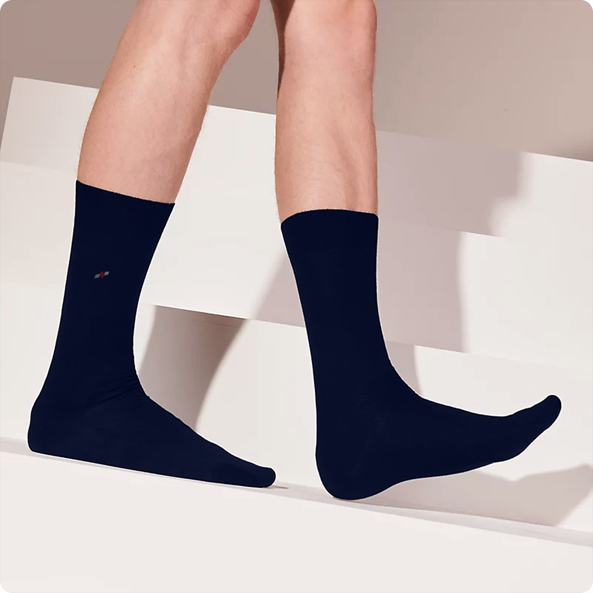 MicroBamboo Men's mid-calf socks-navy-side