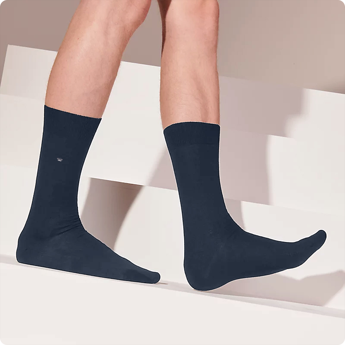 Modal Men's mid-calf socks-smoke-side